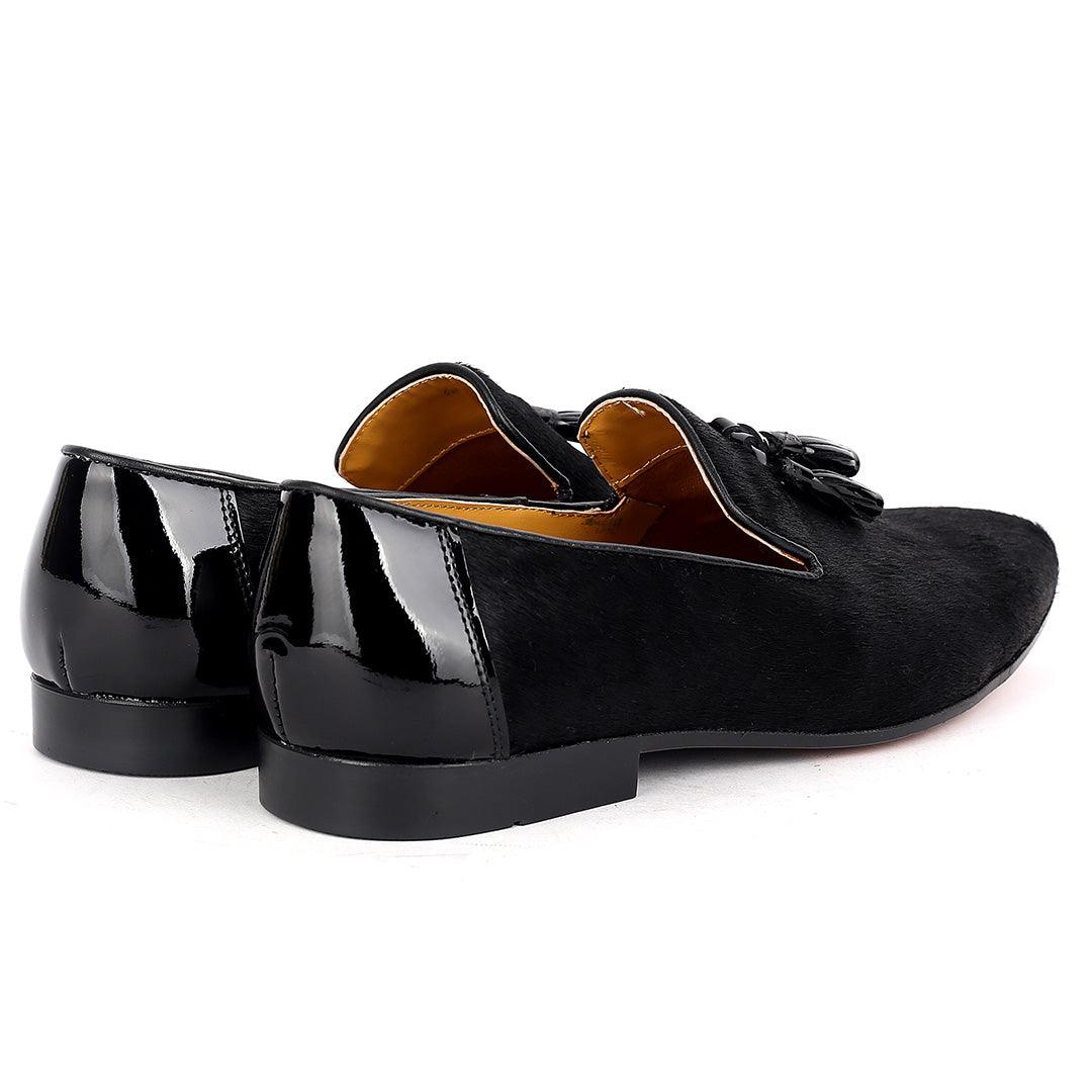 John Foster Horse Hair Leather Tassel Men's -Black - Obeezi.com