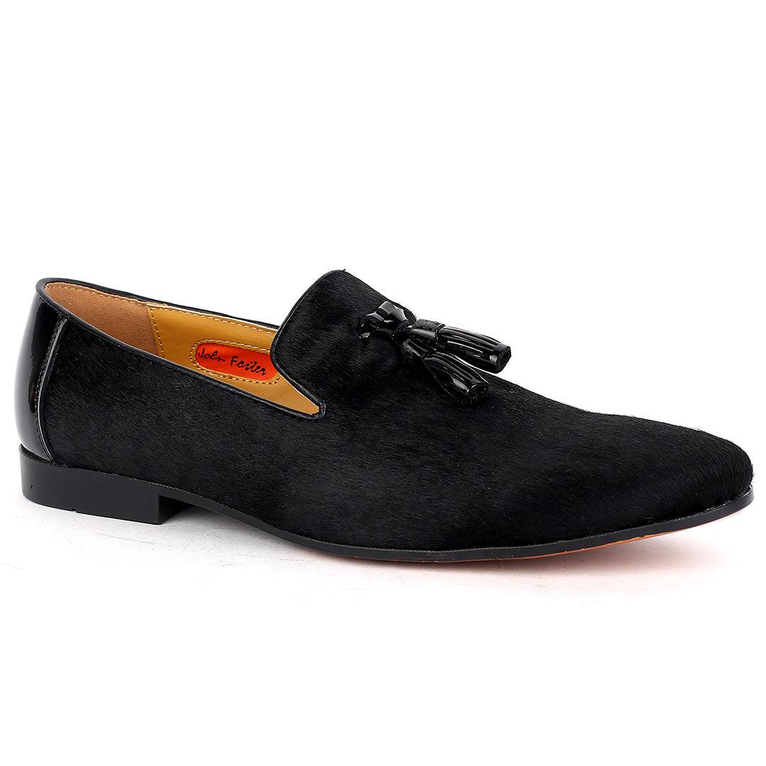 John Foster Horse Hair Leather Tassel Men's -Black - Obeezi.com