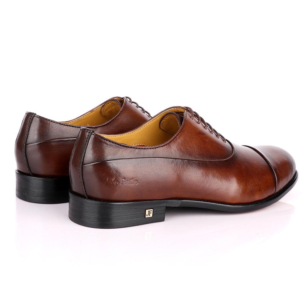 John Foster Oxford Coffee Laceup Leather Shoe - Obeezi