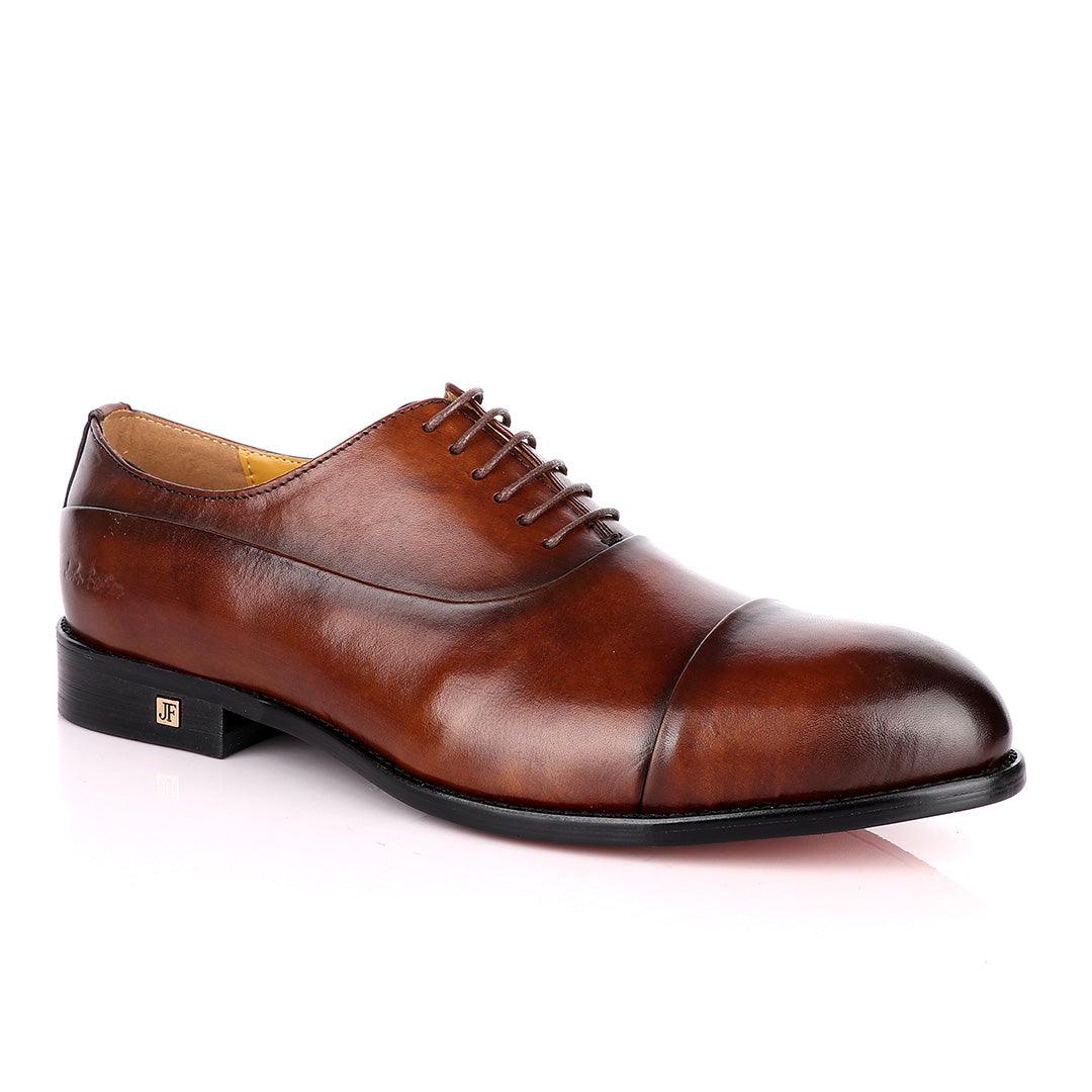 John Foster Oxford Coffee Laceup Leather Shoe - Obeezi