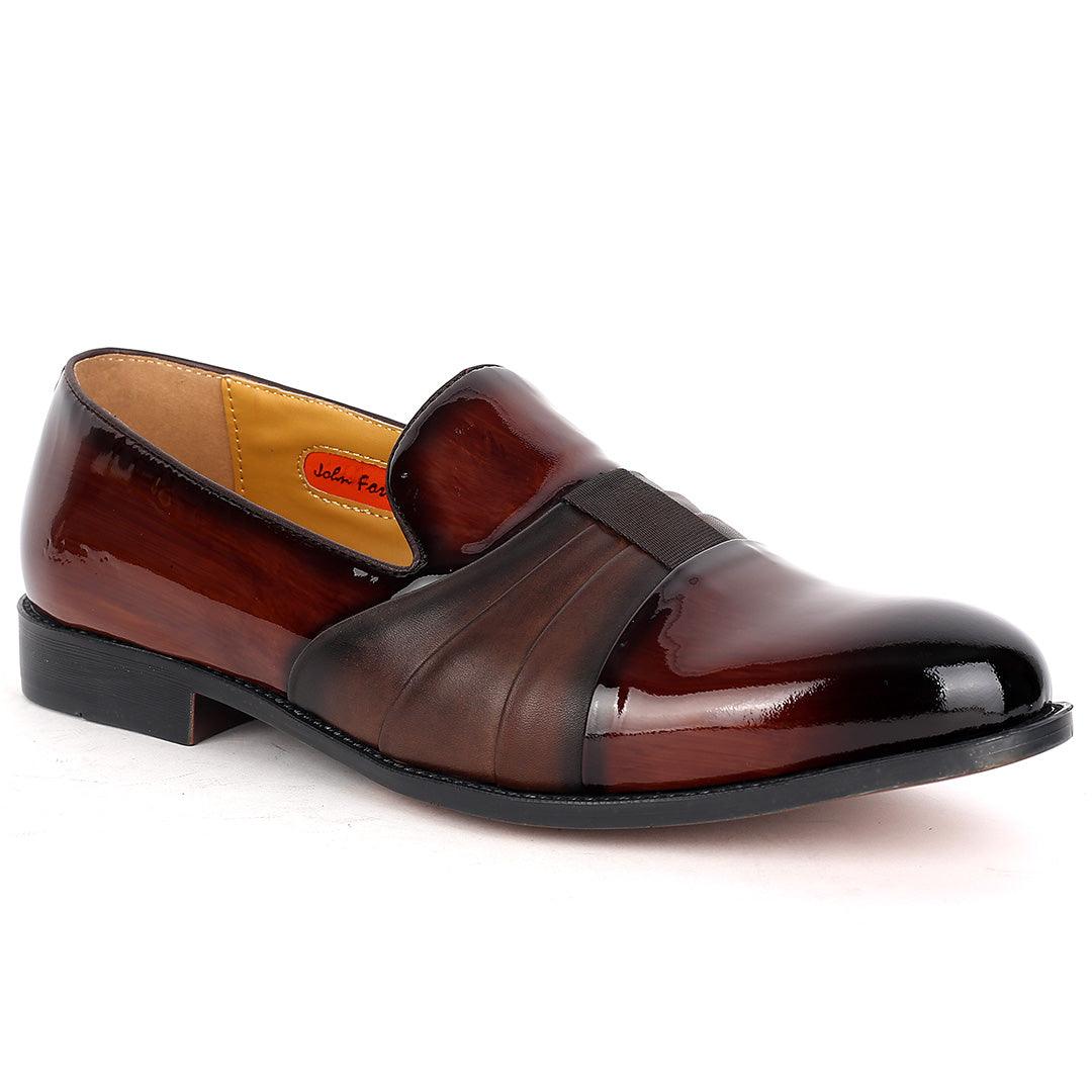 John Foster Patent Coffee Designed Leather Men's Shoe - Obeezi.com