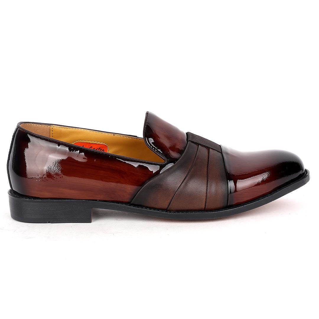 John Foster Patent Coffee Designed Leather Men's Shoe - Obeezi.com