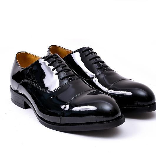 John Foster Patent Lace Up Shoe - Black - Obeezi