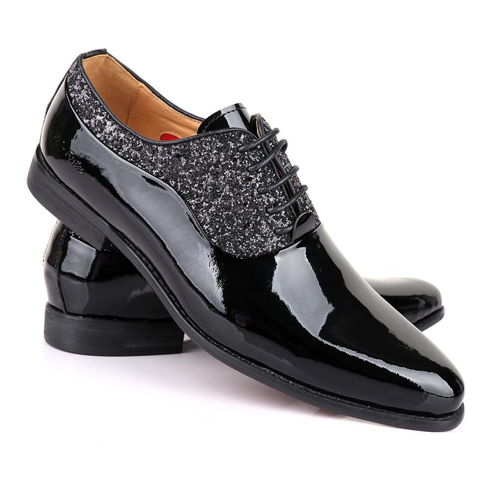 John Foster Patent Stone Black Leather Shoe - Obeezi