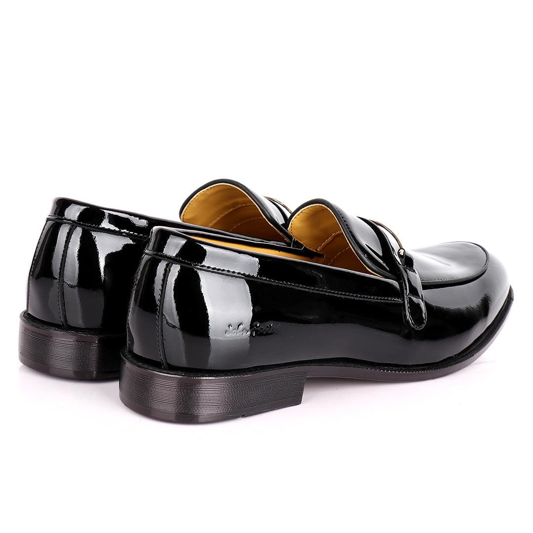 John Foster Plain Designed Wetlips Men's Shoe-Black - Obeezi.com