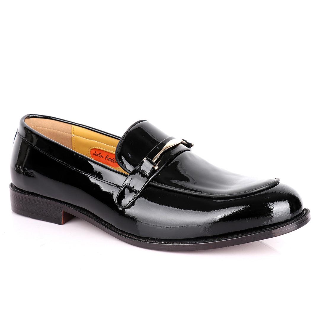 John Foster Plain Designed Wetlips Men's Shoe-Black - Obeezi.com