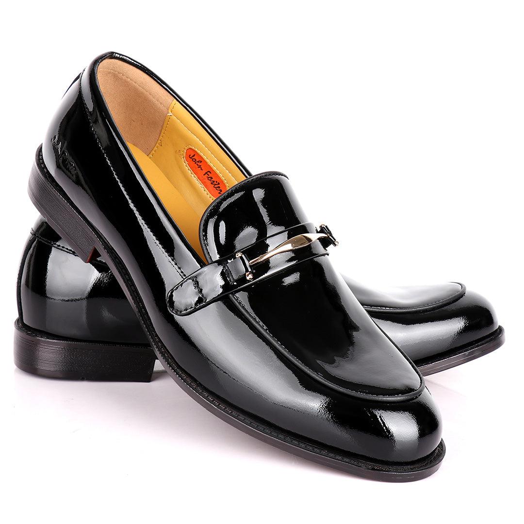 John Foster Plain Designed Wetlips Men's Shoe-Black - Obeezi.com