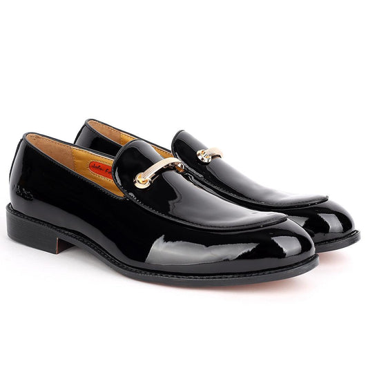John Foster Plain Glossy Leather Exquisite Chain Designed-Black - Obeezi.com