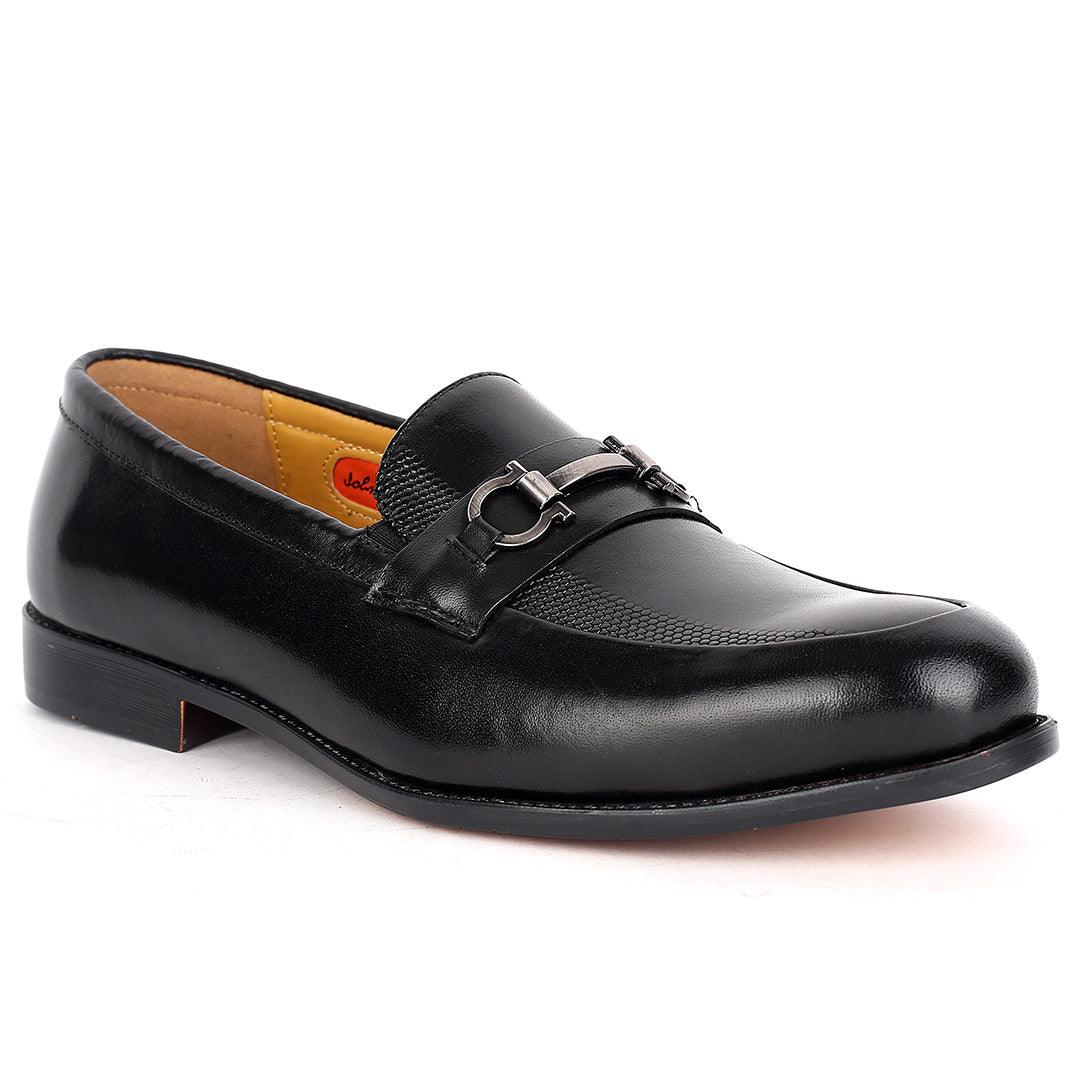 John Foster Plain Leather Side Patterned Belt Logo - Obeezi.com