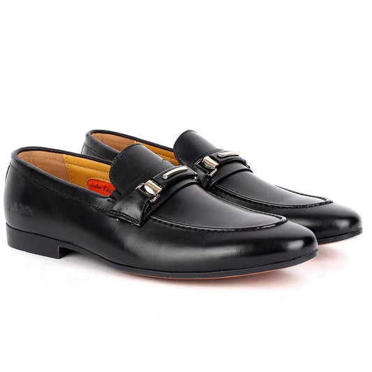 John Foster Plain Leather Skin Gold Single Belt Designed-Black - Obeezi.com
