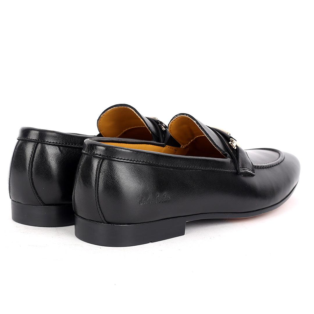John Foster Plain Leather Skin Gold Single Belt Designed-Black - Obeezi.com