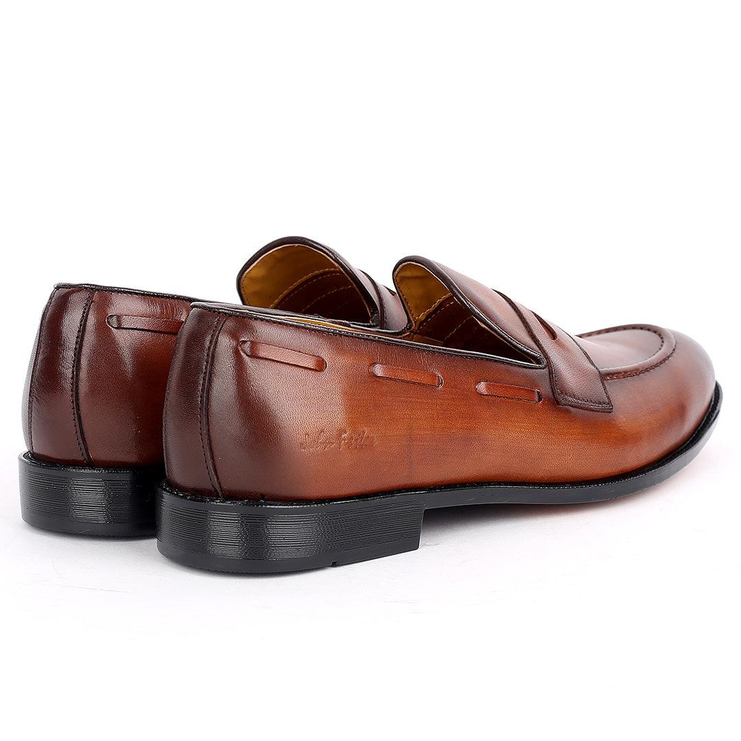 John Foster Plain Leather Skin Single Belt Designed -Brown - Obeezi.com