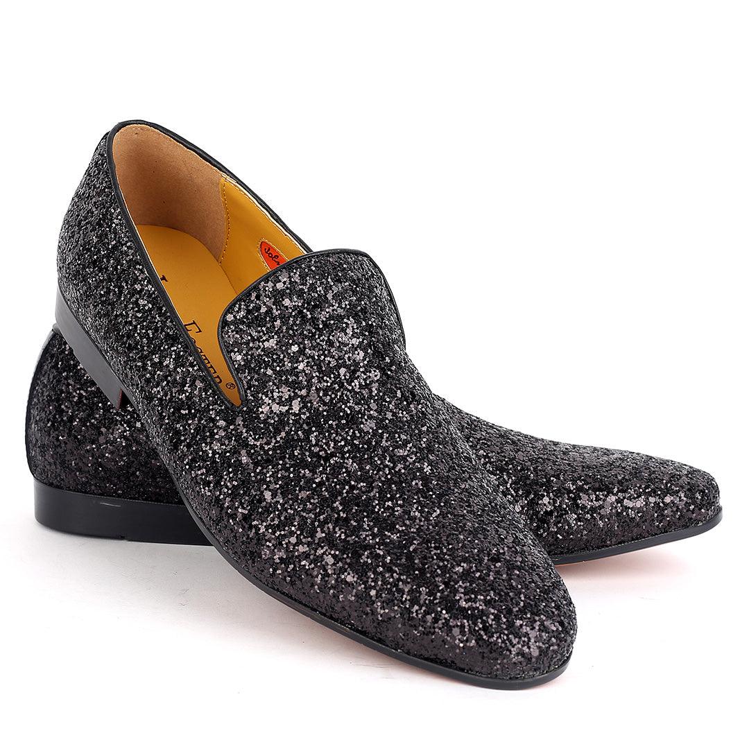 John Foster Silver Full Stoned Leather Men's Shoe - Obeezi.com