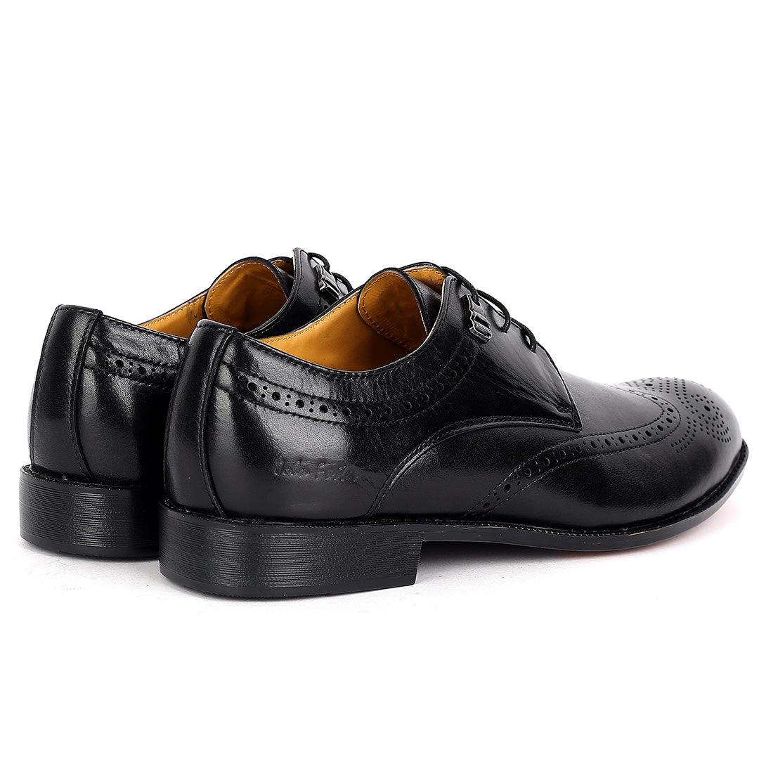 John Foster Spectator Wingtip Oxford Men's Shoes-Black - Obeezi.com