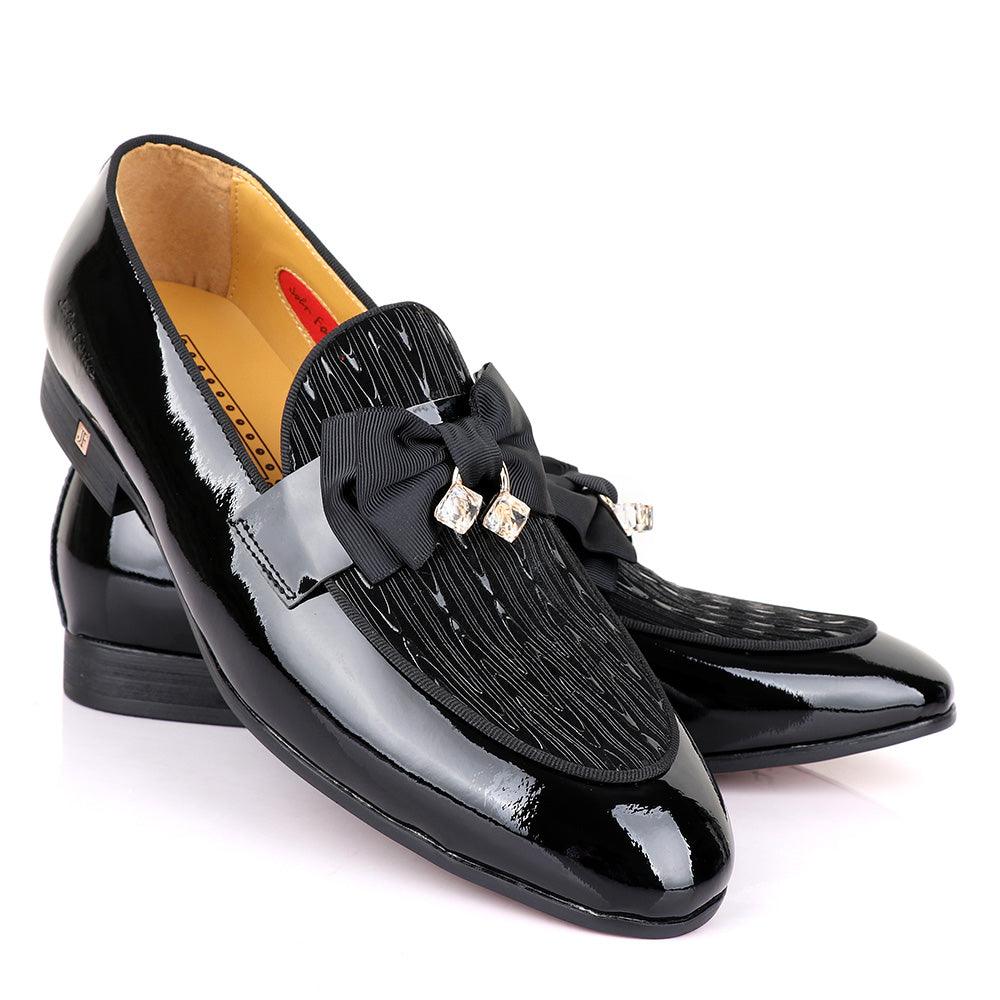 John Foster Vero Cudio Glossy Black Leather Shoe - Obeezi