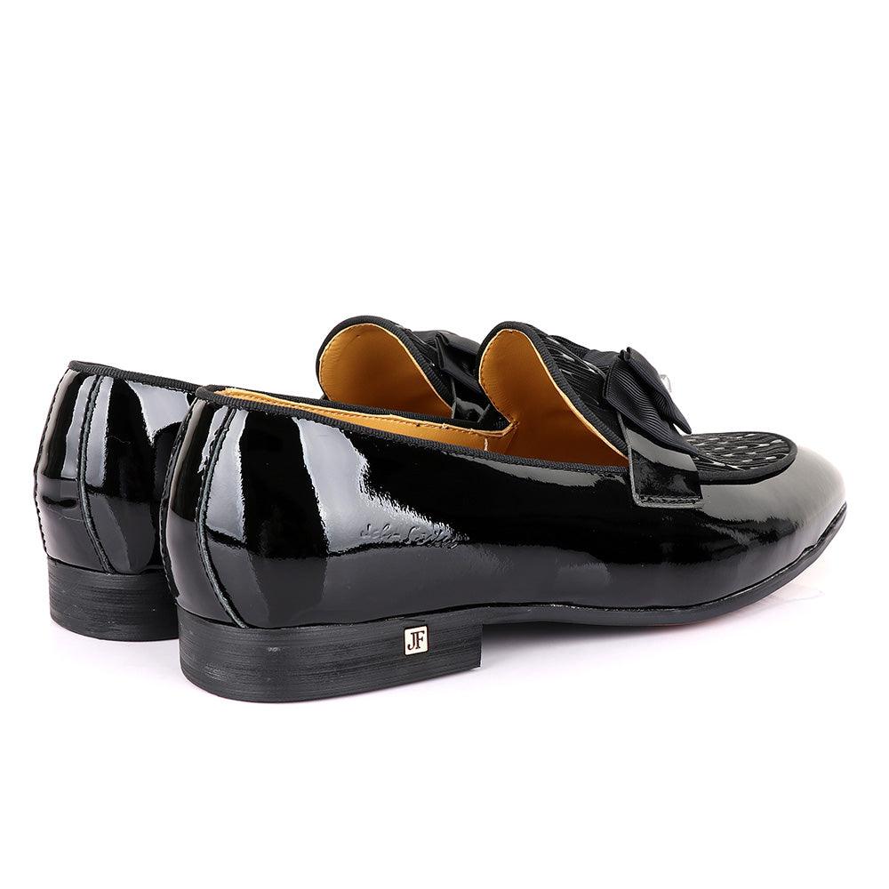 John Foster Vero Cudio Glossy Black Leather Shoe - Obeezi
