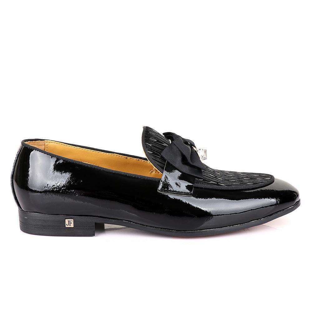 John Foster Vero Cudio Glossy Black Leather Shoe - Obeezi