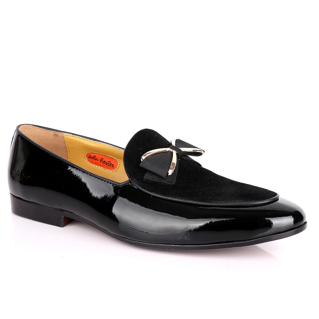 John Foster Wetlips & Suede Bowed Designed Mens Shoes - Obeezi.com