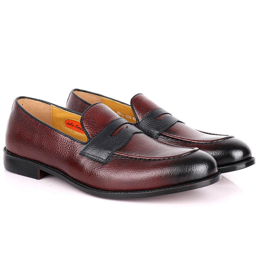 John Foster Wine Leather Loafers - Obeezi.com
