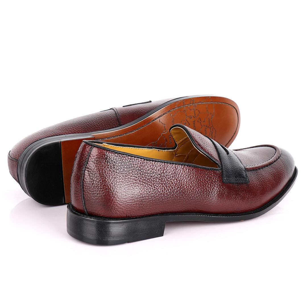 John Foster Wine Leather Loafers - Obeezi.com