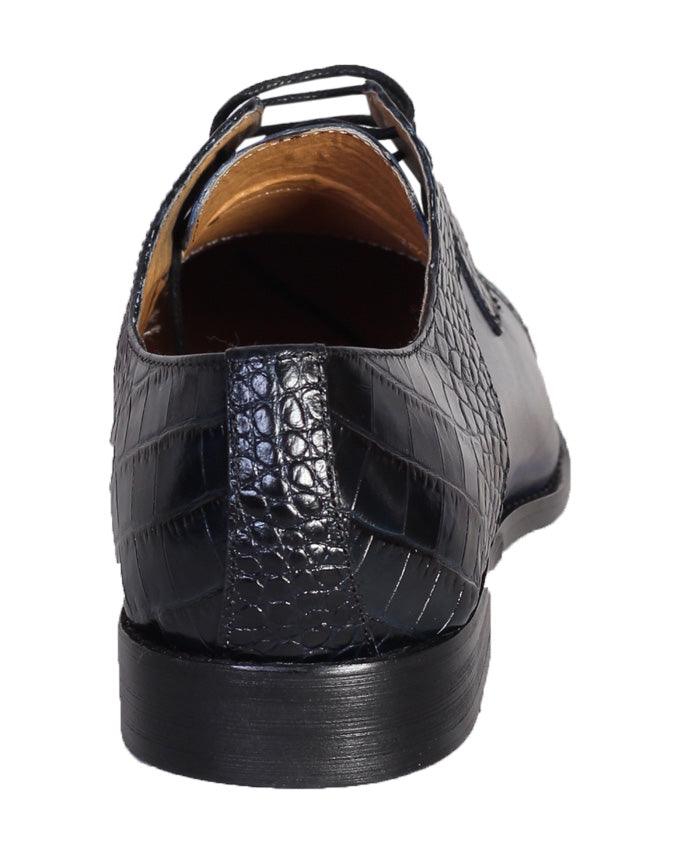 John Foster Woven Derby Lace Up Shoe - Blue - Obeezi
