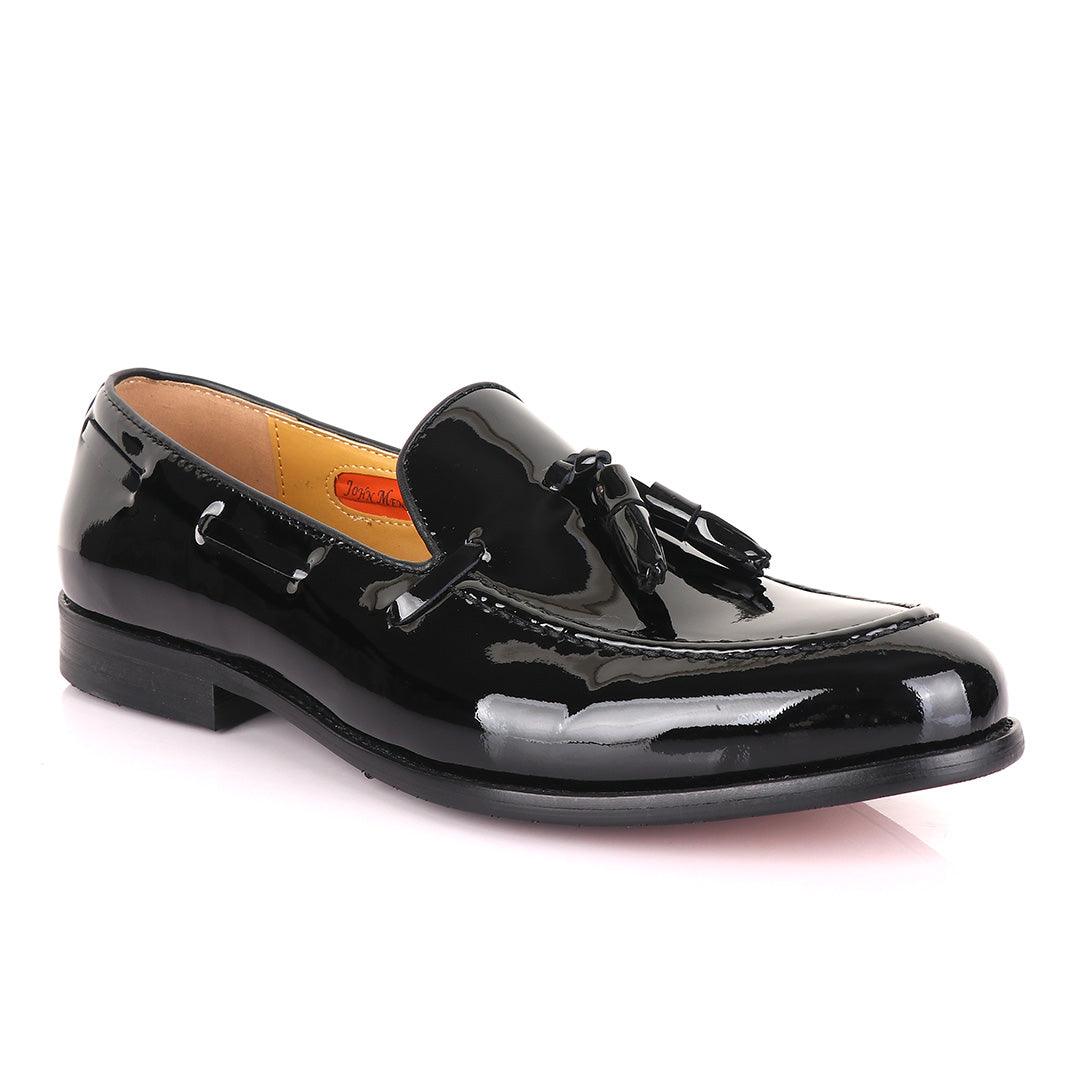 John Mendson Black Tassel Wetlips Loafers - Obeezi