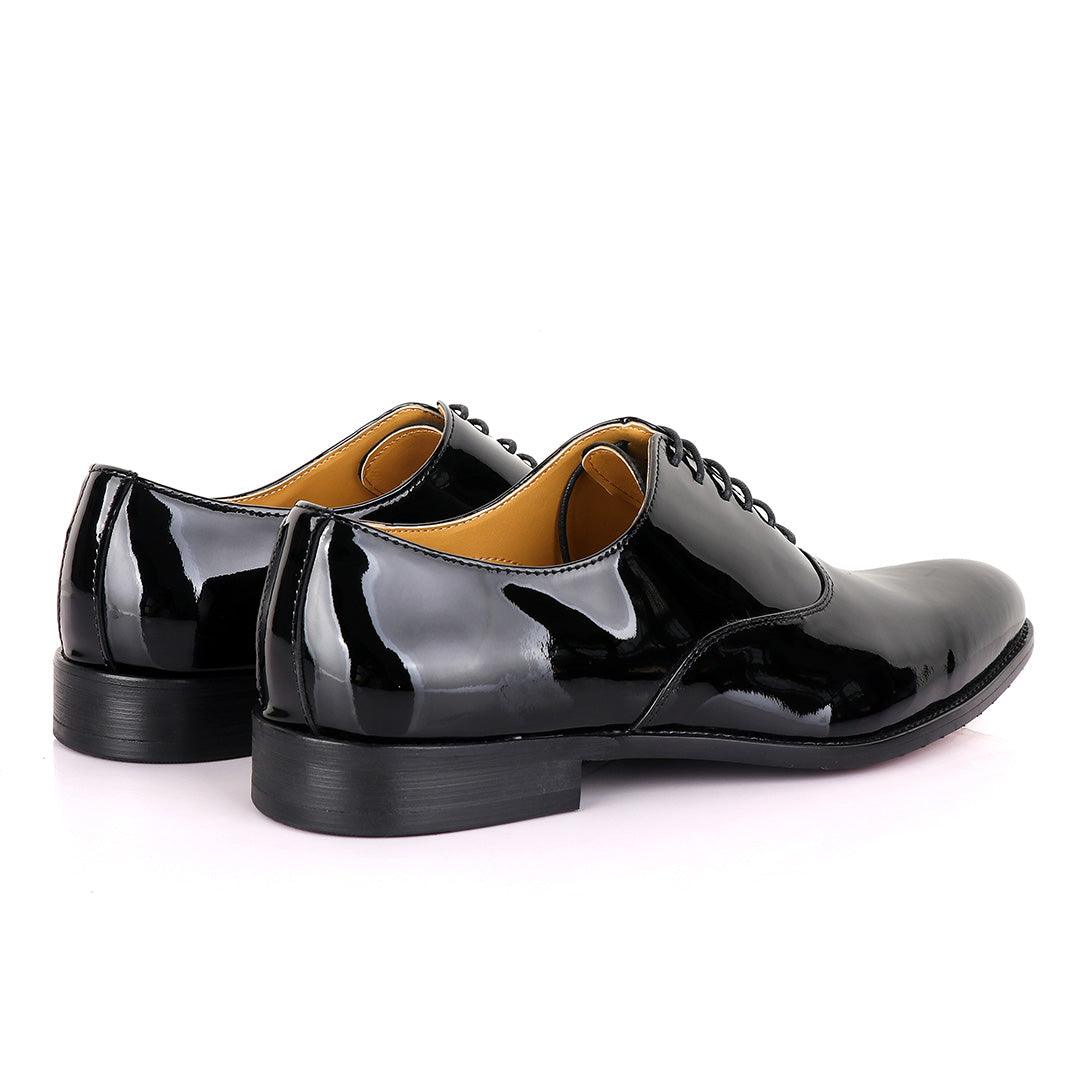 John Mendson Black Wetlips Derby Lace up Loafers - Obeezi