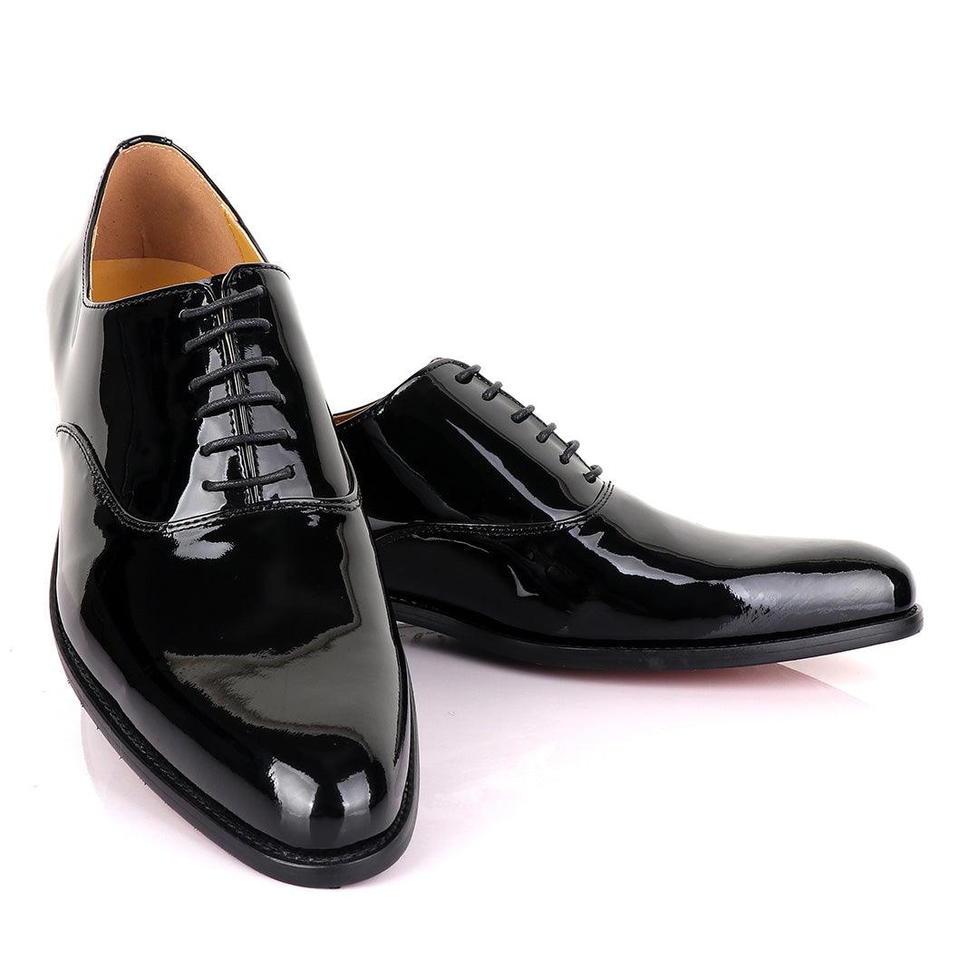 John Mendson Black Wetlips Derby Lace up Loafers - Obeezi