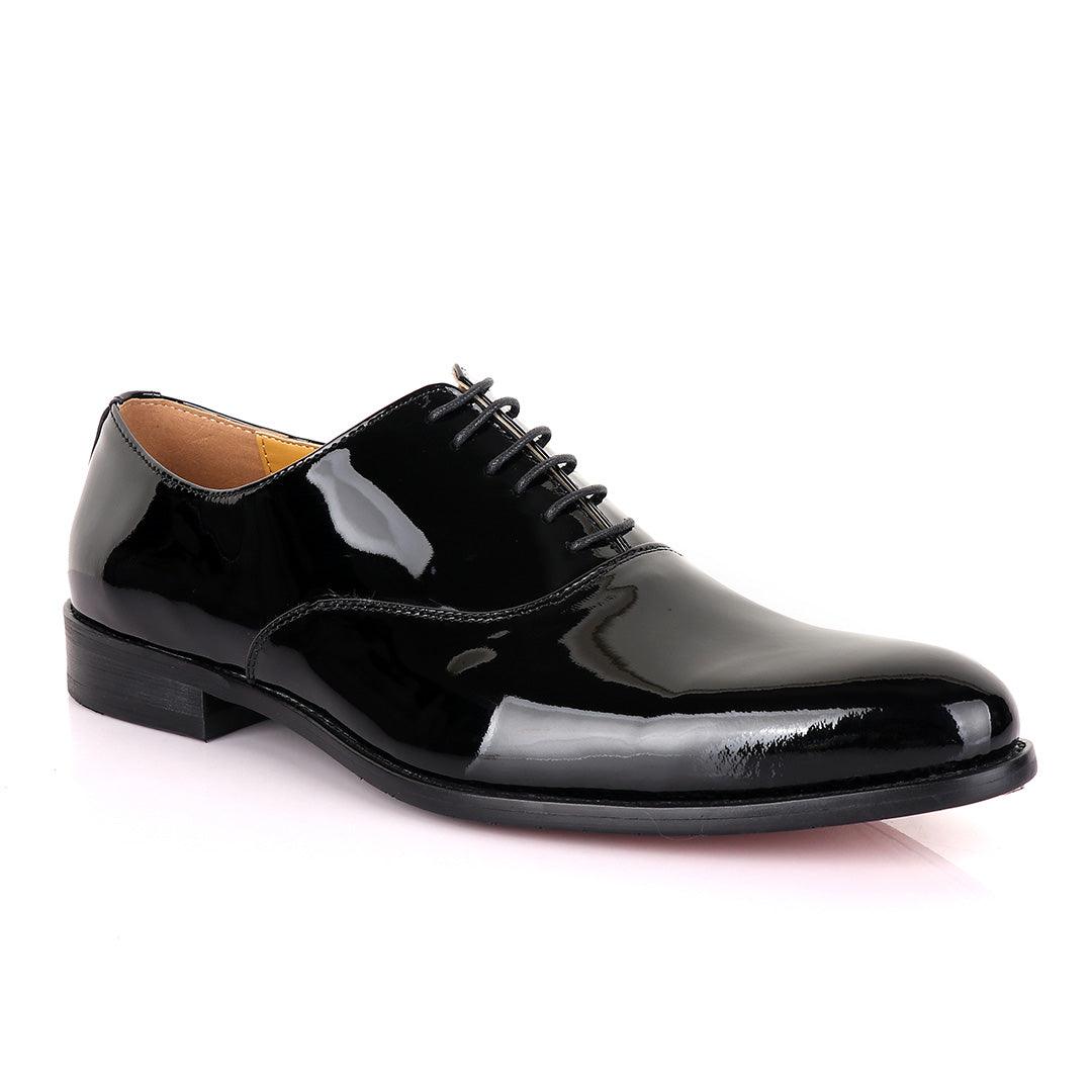 John Mendson Black Wetlips Derby Lace up Loafers - Obeezi