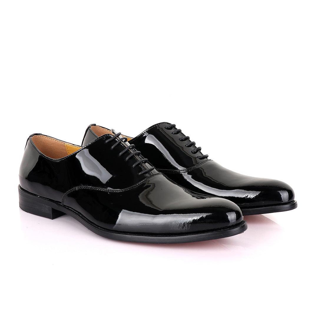 John Mendson Black Wetlips Derby Lace up Loafers - Obeezi