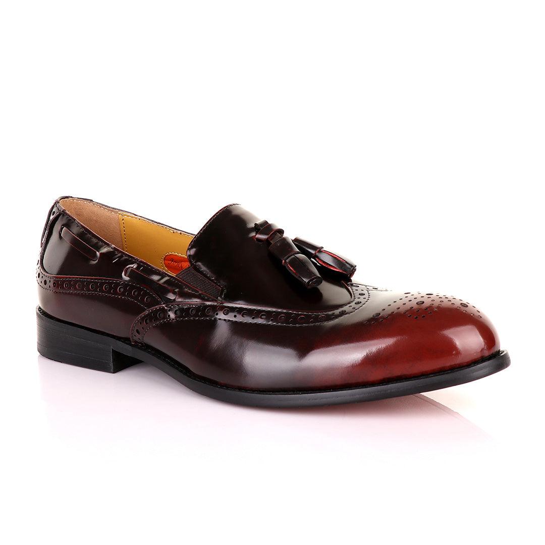 John Mendson Brogues Oxblood Tassel - Obeezi