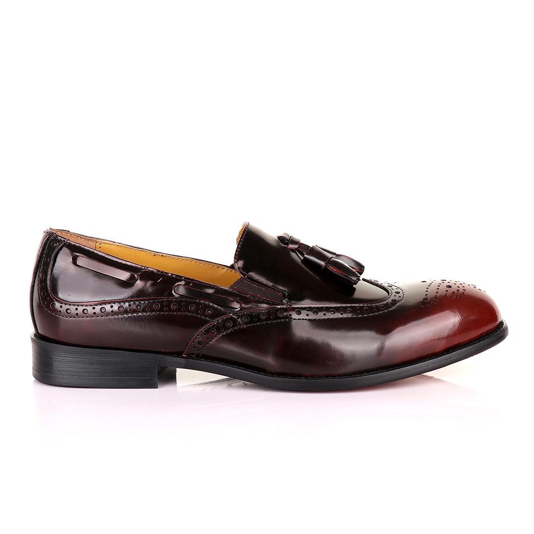 John Mendson Brogues Oxblood Tassel - Obeezi