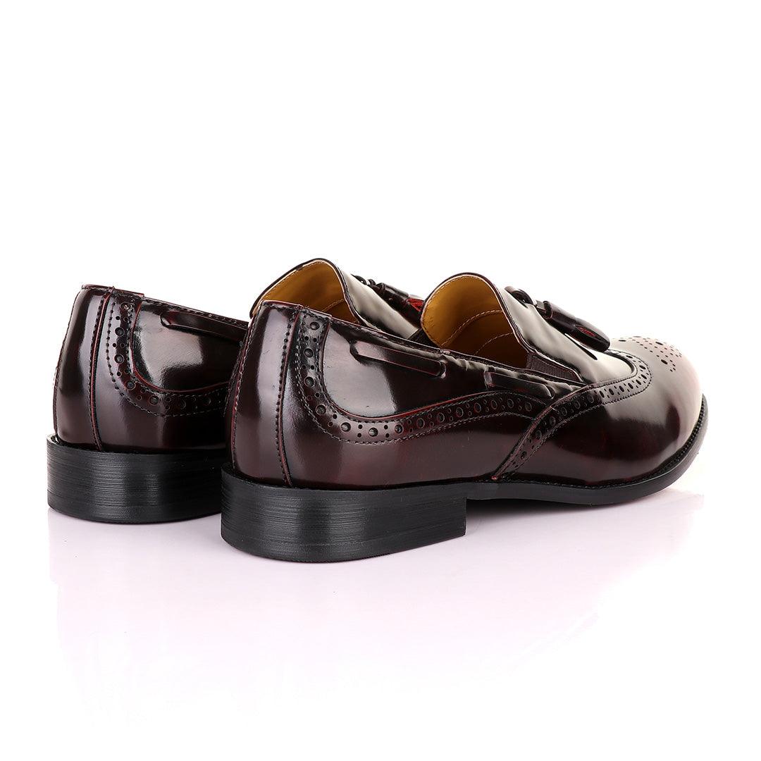 John Mendson Brogues Oxblood Tassel - Obeezi