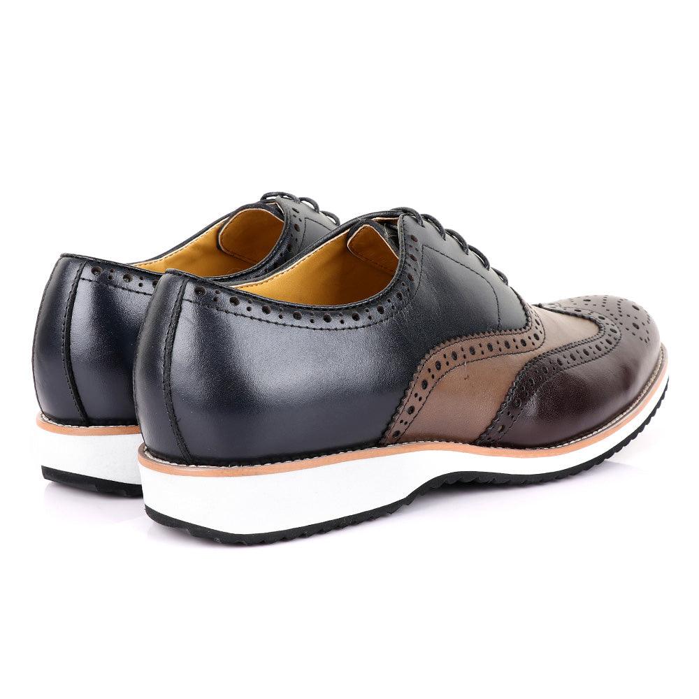 John Mendson Classic Blue And Nude/Coffee Shoe - Obeezi