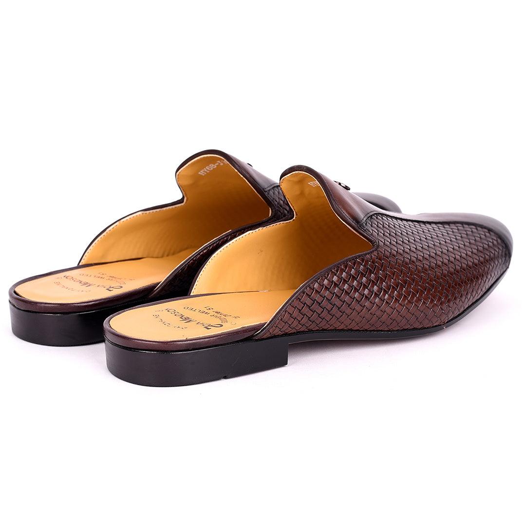 John Mendson Comfortable Men's Leather half Shoe- Coffee - Obeezi.com