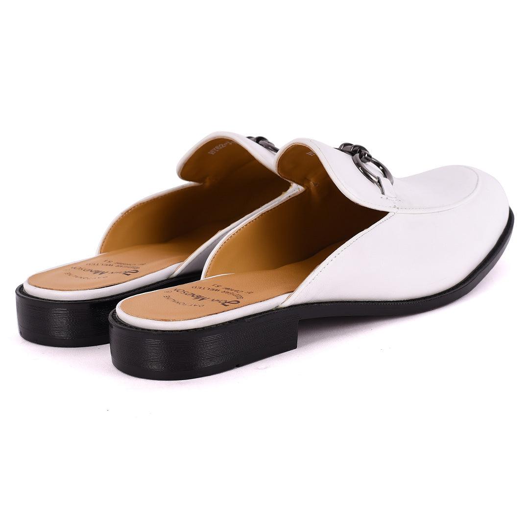 John Mendson Daytonaline Chain Half Shoe-White - Obeezi.com