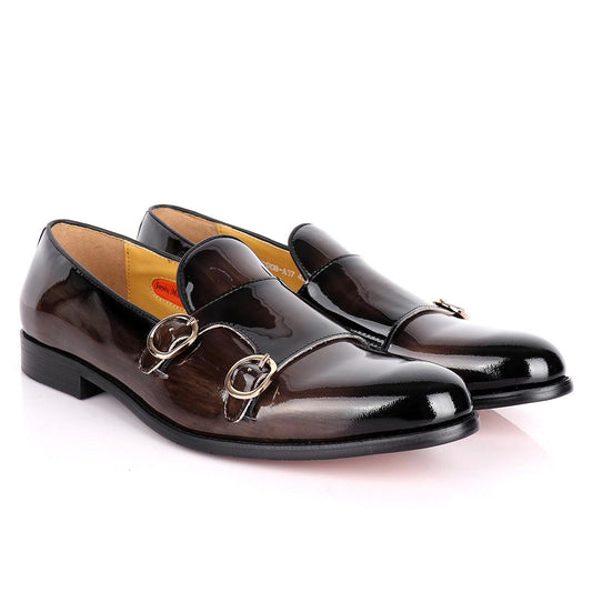 John Mendson Double Monk Strap Wetlooks Grey Shoe - Obeezi.com