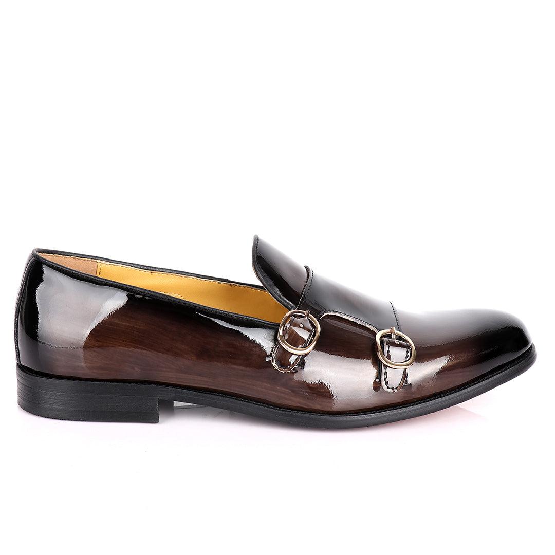 John Mendson Double Monk Strap Wetlooks Grey Shoe - Obeezi.com