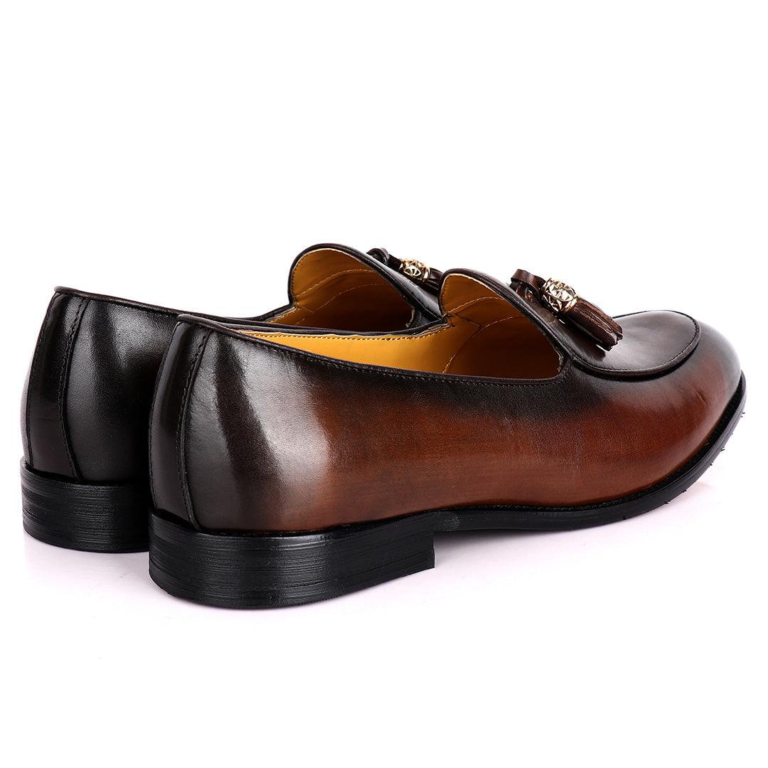 John Mendson Double Tassel Well Designed Men's Shoe- Coffee - Obeezi.com