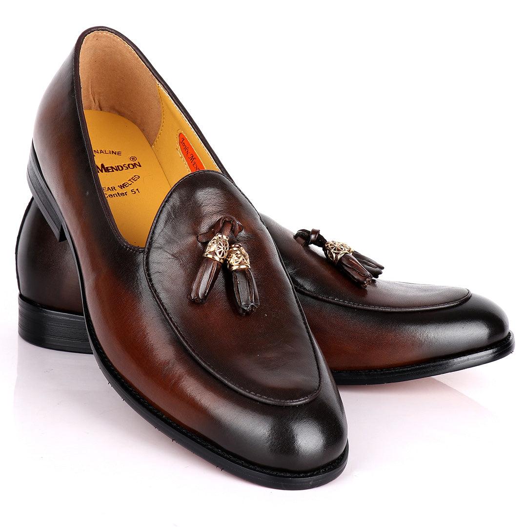 John Mendson Double Tassel Well Designed Men's Shoe- Coffee - Obeezi.com