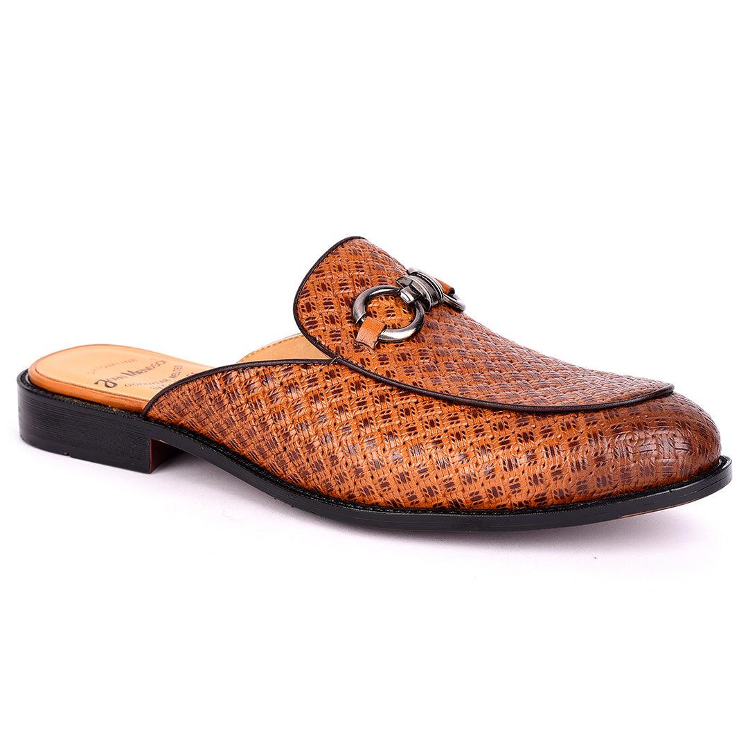 John Mendson Exotic Leather Men's Half Shoe- Brown - Obeezi.com
