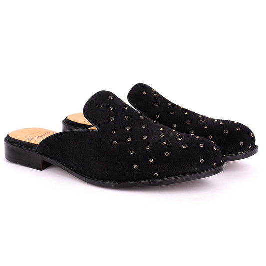 John Mendson Full Black Suede With Designer stone - Obeezi.com