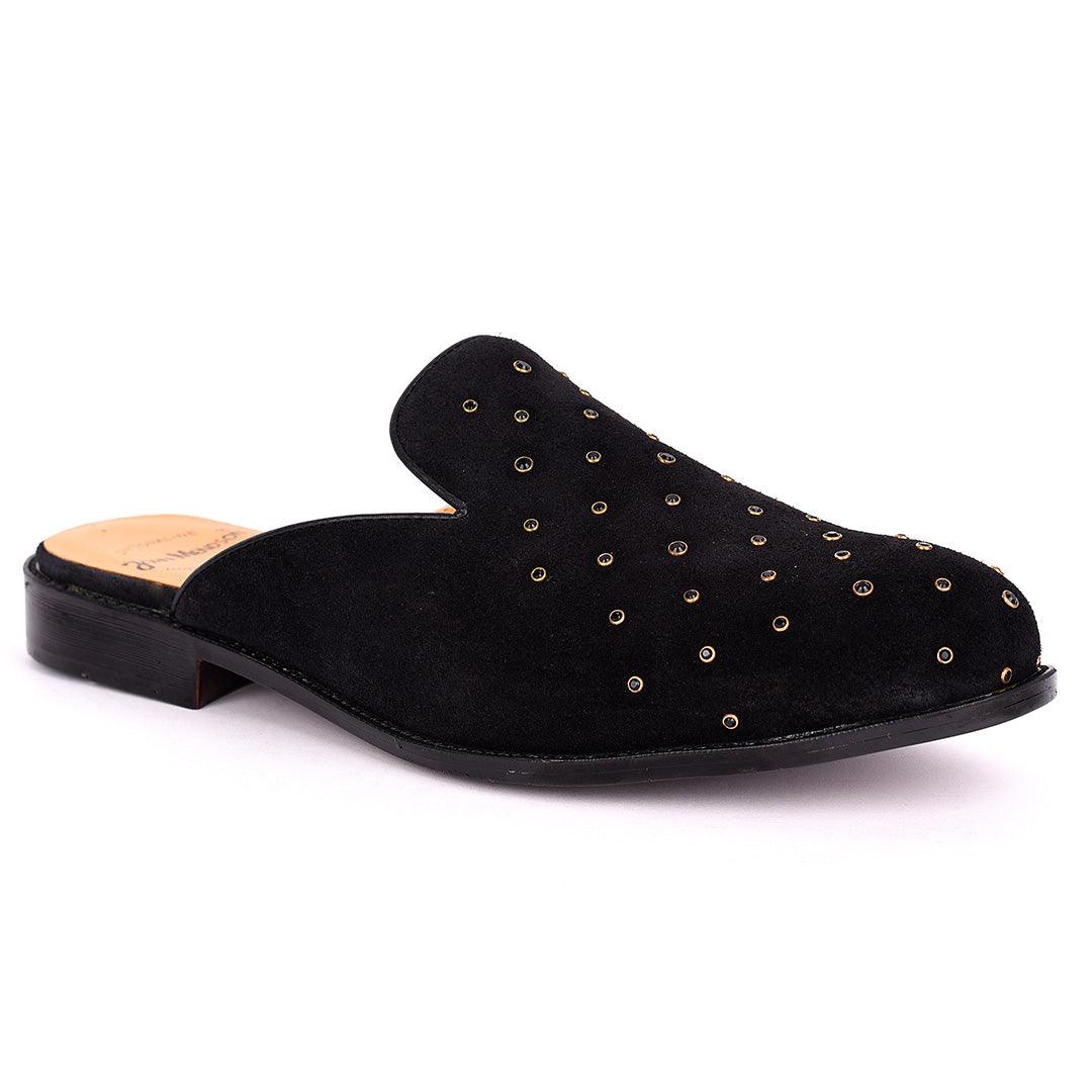 John Mendson Full Black Suede With Designer stone - Obeezi.com