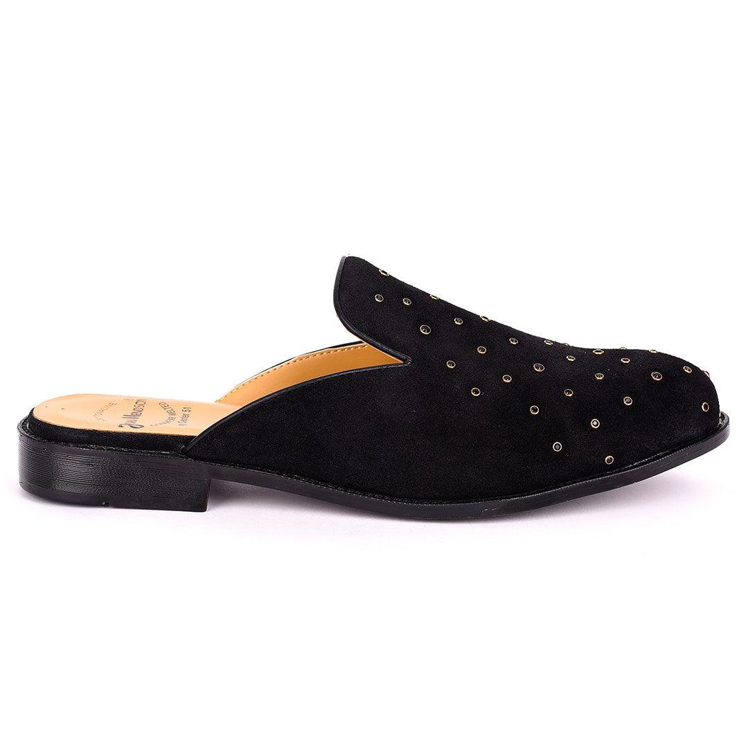 John Mendson Full Black Suede With Designer stone - Obeezi.com