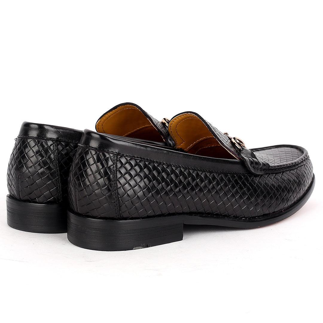 John Mendson Full Woven Leather Single Chain Designed -Black - Obeezi.com