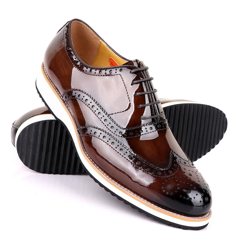 John Mendson Glossy Chocolate Formal Shoe - Obeezi