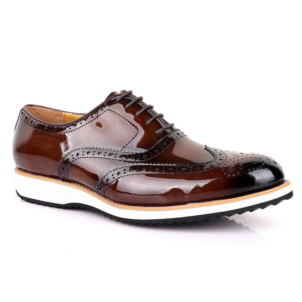 John Mendson Glossy Chocolate Formal Shoe - Obeezi