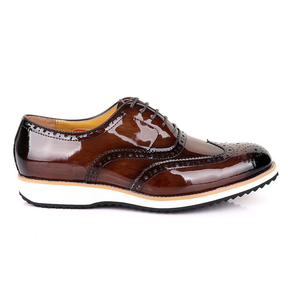 John Mendson Glossy Chocolate Formal Shoe - Obeezi