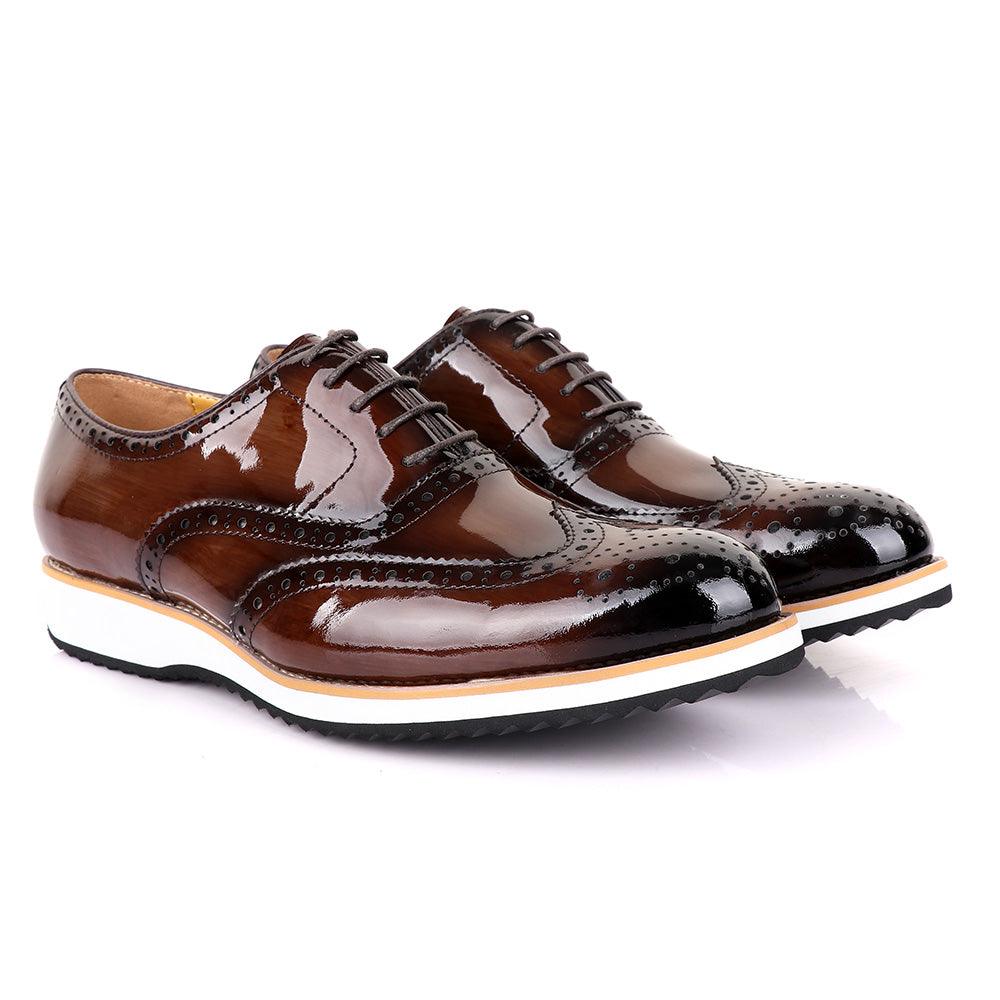 John Mendson Glossy Chocolate Formal Shoe - Obeezi