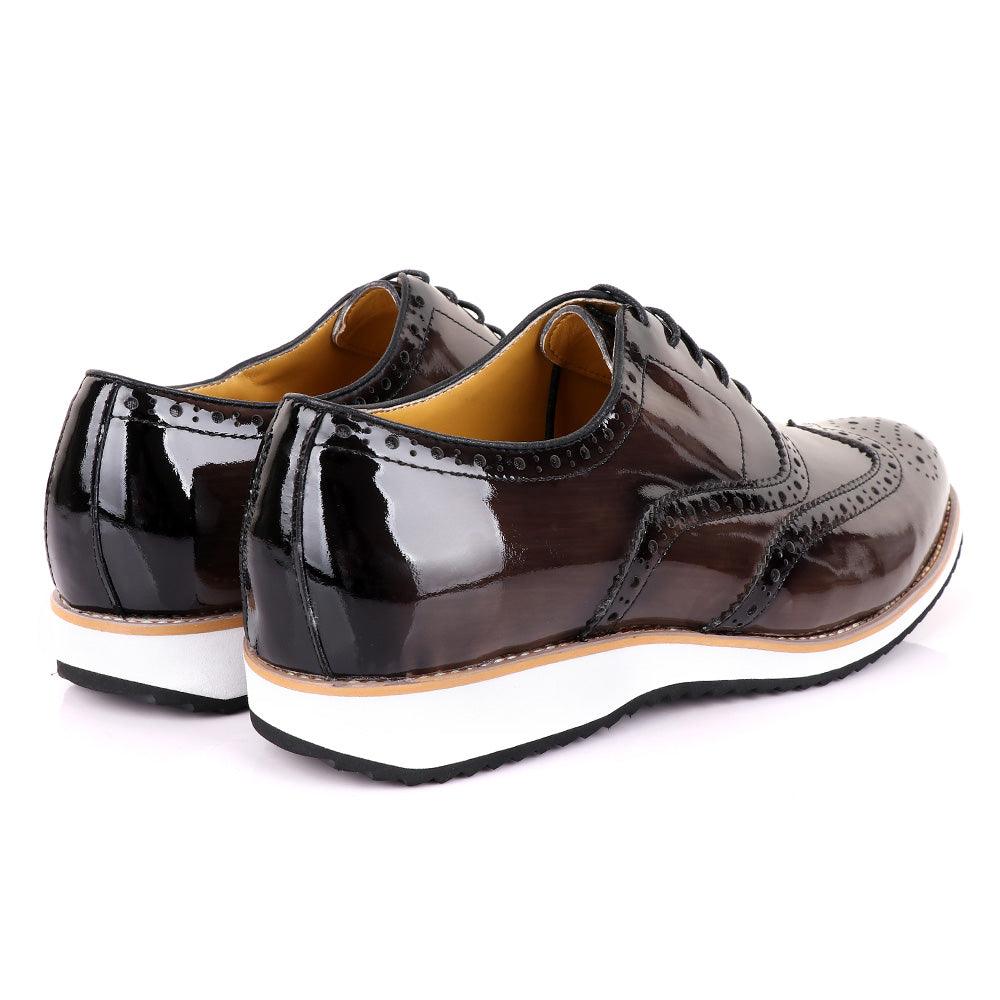 John Mendson Glossy Coffee Formal Shoe - Obeezi